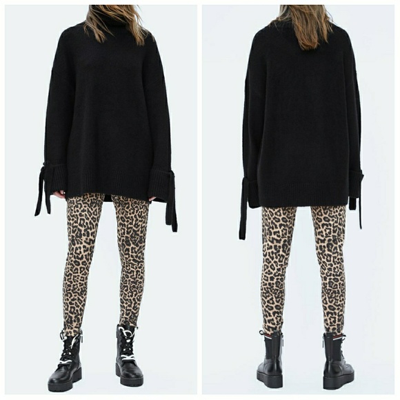 ZARA Suede Leopard Leggings - Picture 3 of 8